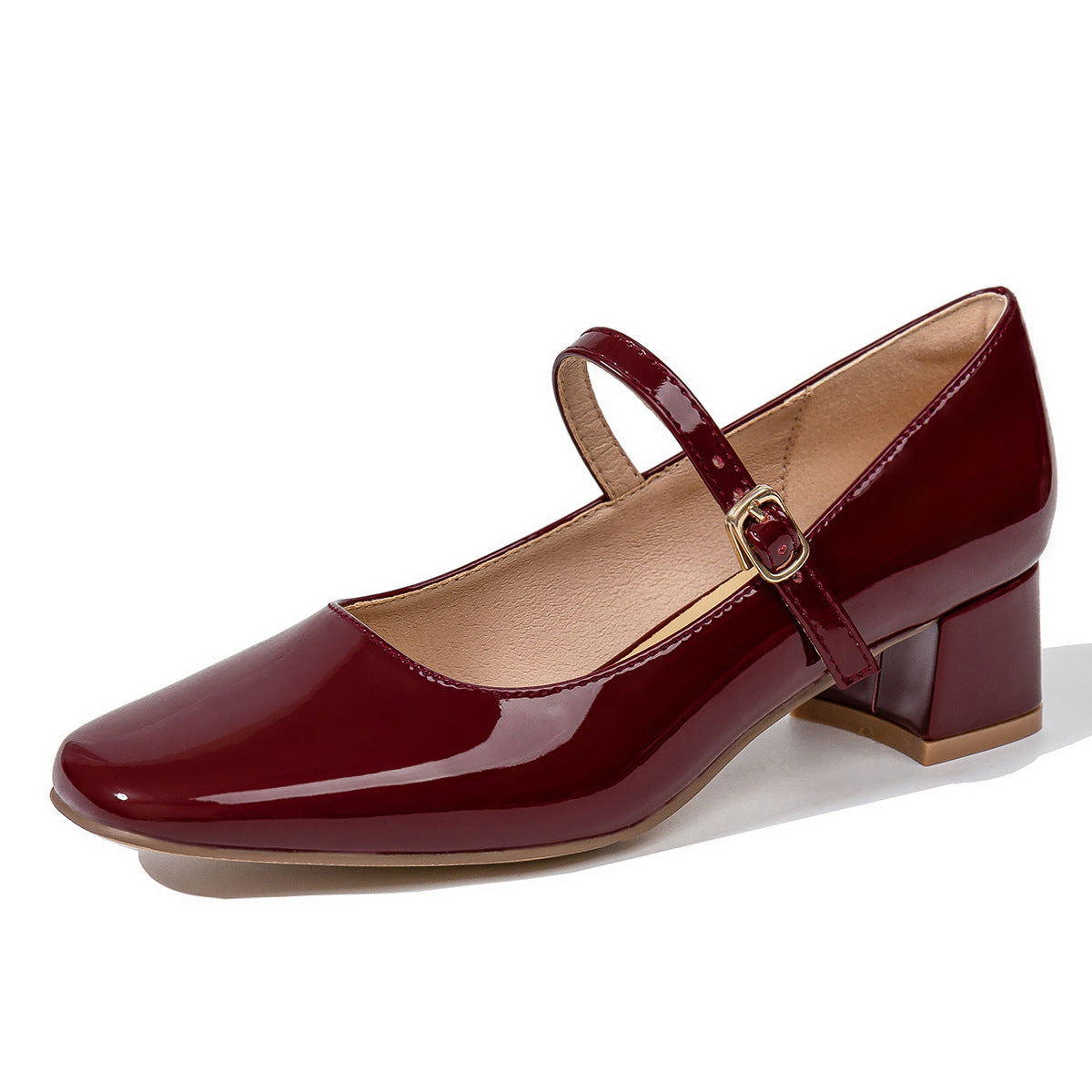 Thick Heel Women's New Shallow Mouth Vintage Mary Jane Shoes