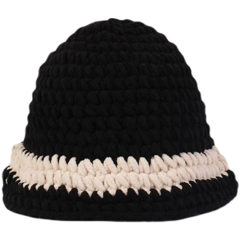 Women's Thick Wool All-match Large Head Circumference Sunshade Bucket Hat