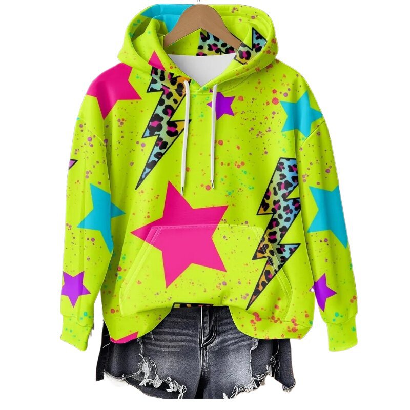 Graffiti Gradient 3D Printed Women's Hooded Sweatshirt
