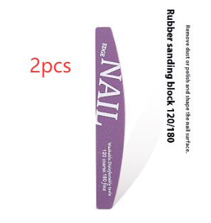 Manicure Nail File Polish Rub Pieces Nail Scissors Sponge Rub Burnishing Stick Nail Beauty Tool Set