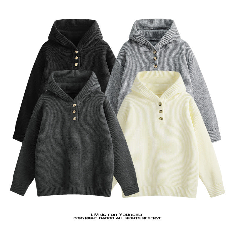 New Hooded Knitwear Sweater Men's Loose And Lazy Style