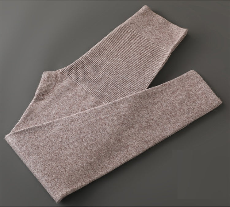 Efterårs- og vinter-dameuld-bukser varme ni-punkts leggings