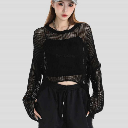 Embroidered XINGX Blouse Laid-back Long Sleeve Knitwear Sweater