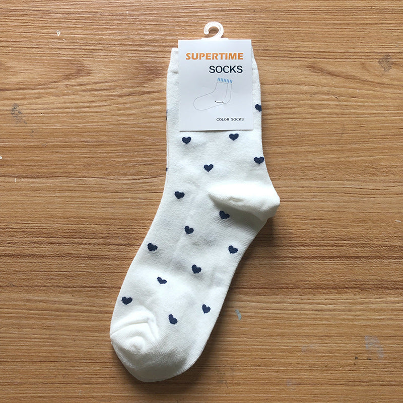 College Style Small Love Cotton Socks