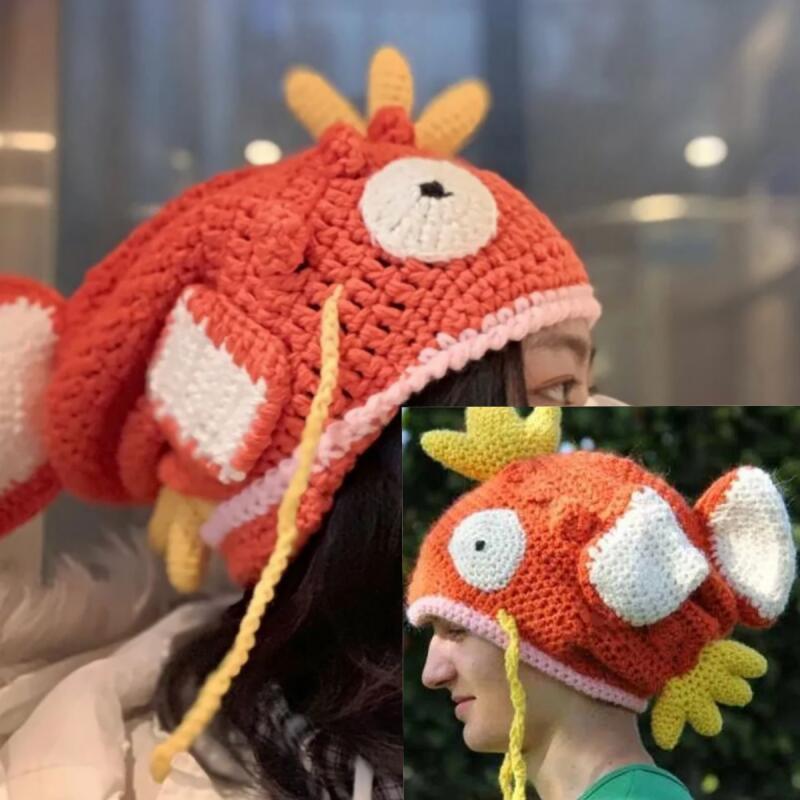 Handmade Knitted Goldfish Hat Funny