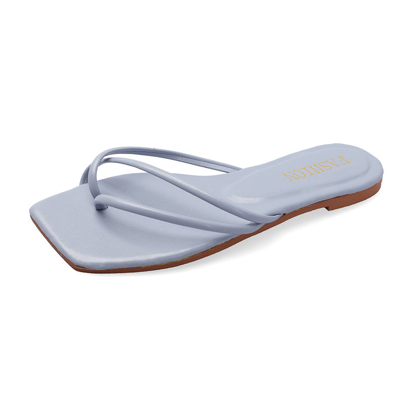 Fashion Outer Wear Korean Version Of Square Toe Flat Bottom