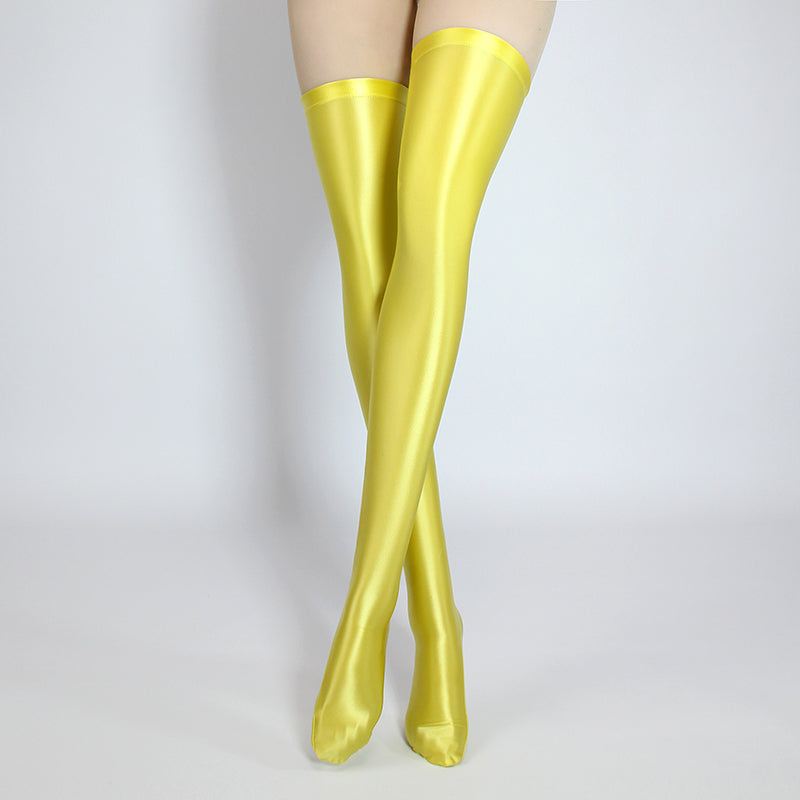 Beauty Shiny Silky Multicolor Japanese High Tube Half Knee Length Stockings