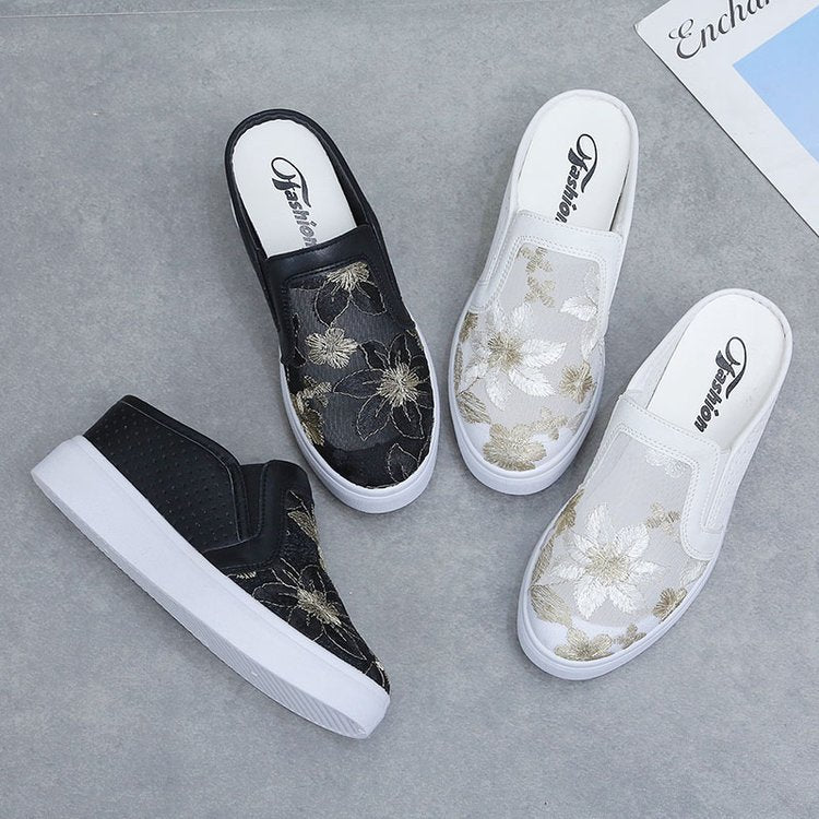 Lazy Slippers Platform Muffin And Mesh Top