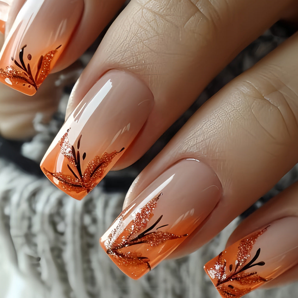 Red Brown Gradient Leaf French Style Armor Piece
