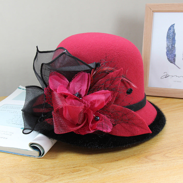 Woolen Hat British Vintage Top Hat Female All-matching Elegant Temperament