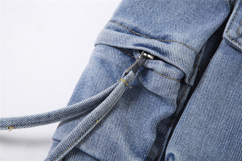 Fashion Personalized Multi-pocket Slim Fit Casual Package Hip Skirt