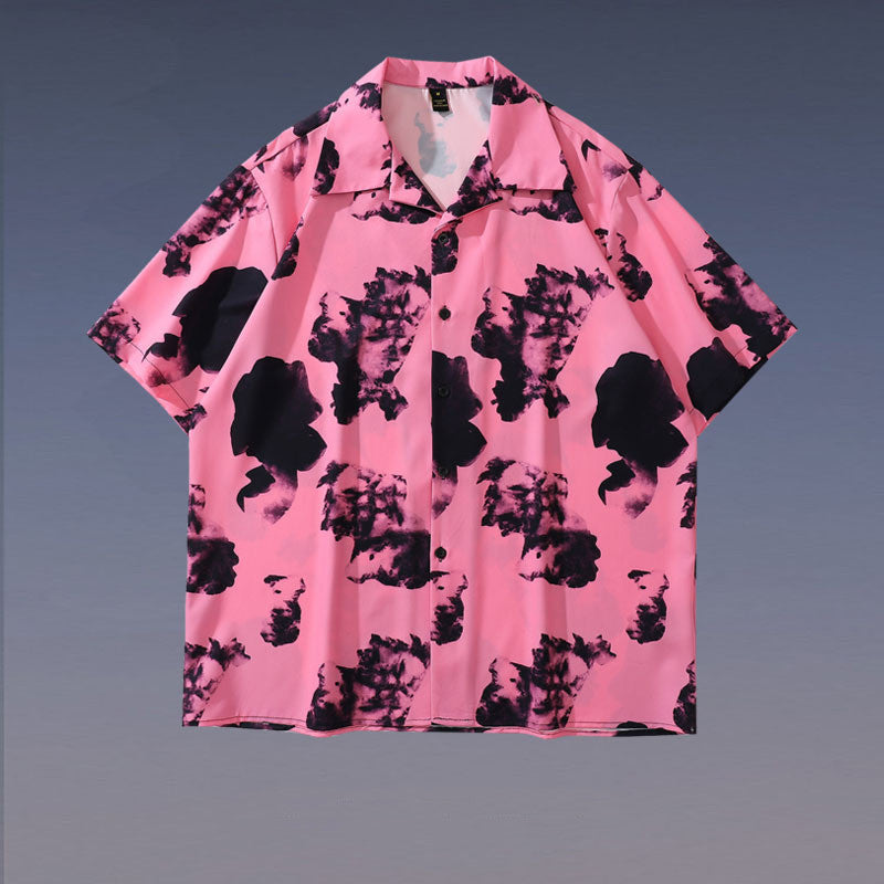 High Street Retro Dark Design Short Sleeve Shirt