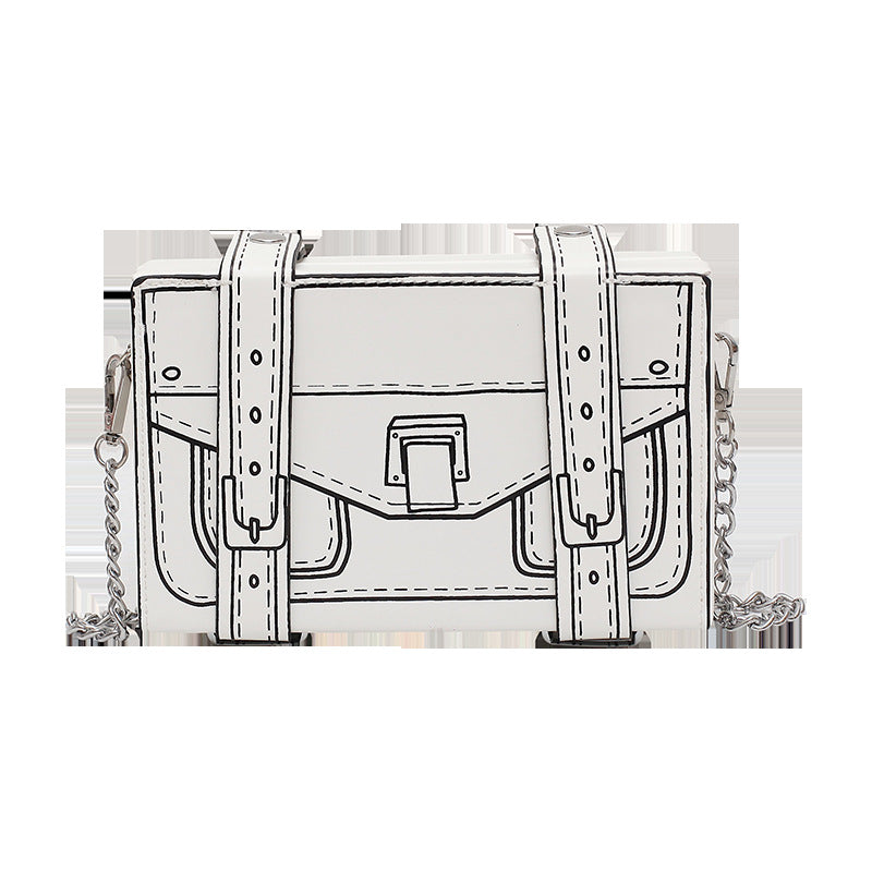 Comic Box One-shoulder Personality Girl Messenger Small Square Bag