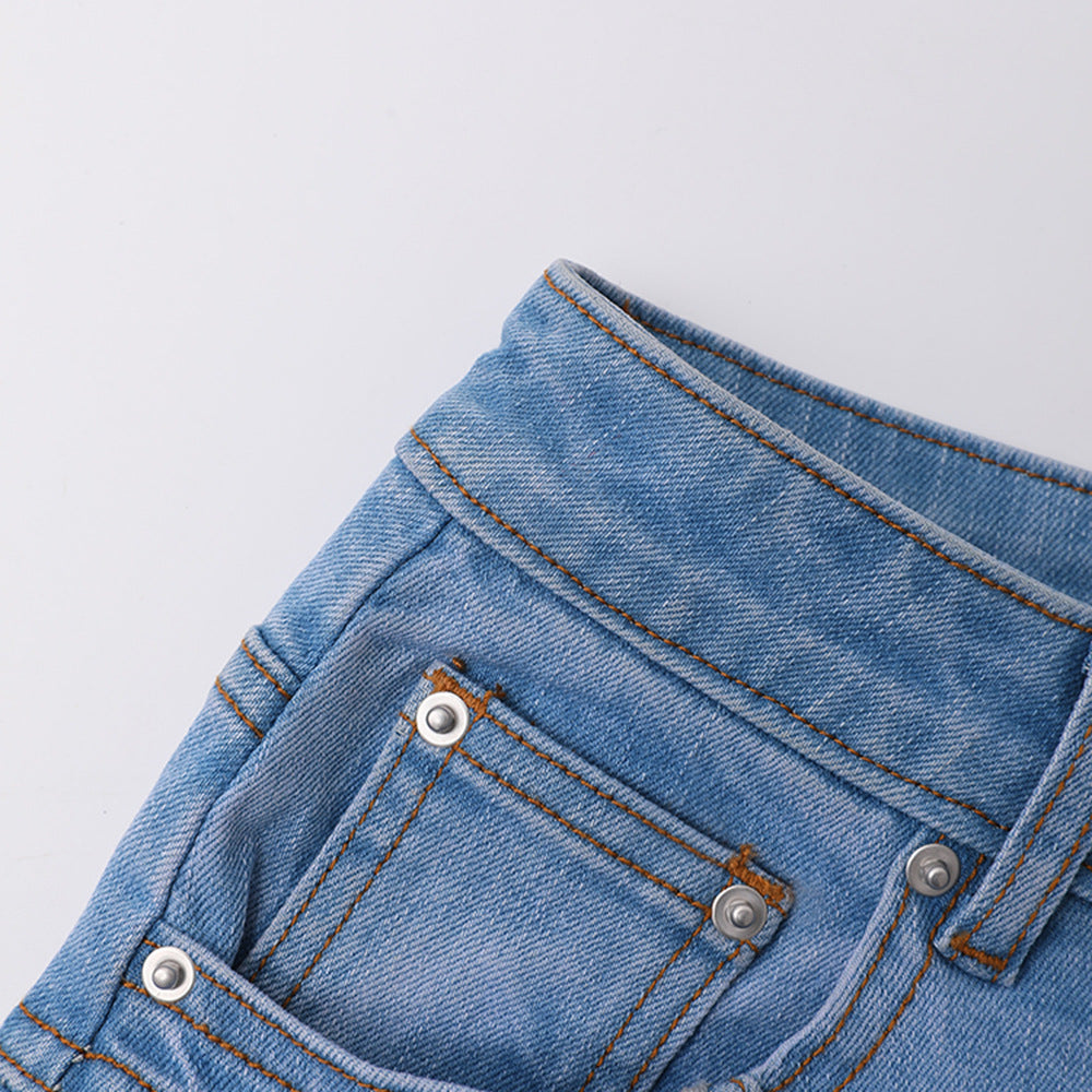 Three-dimensional Ruffled Stitching Denim Skirt