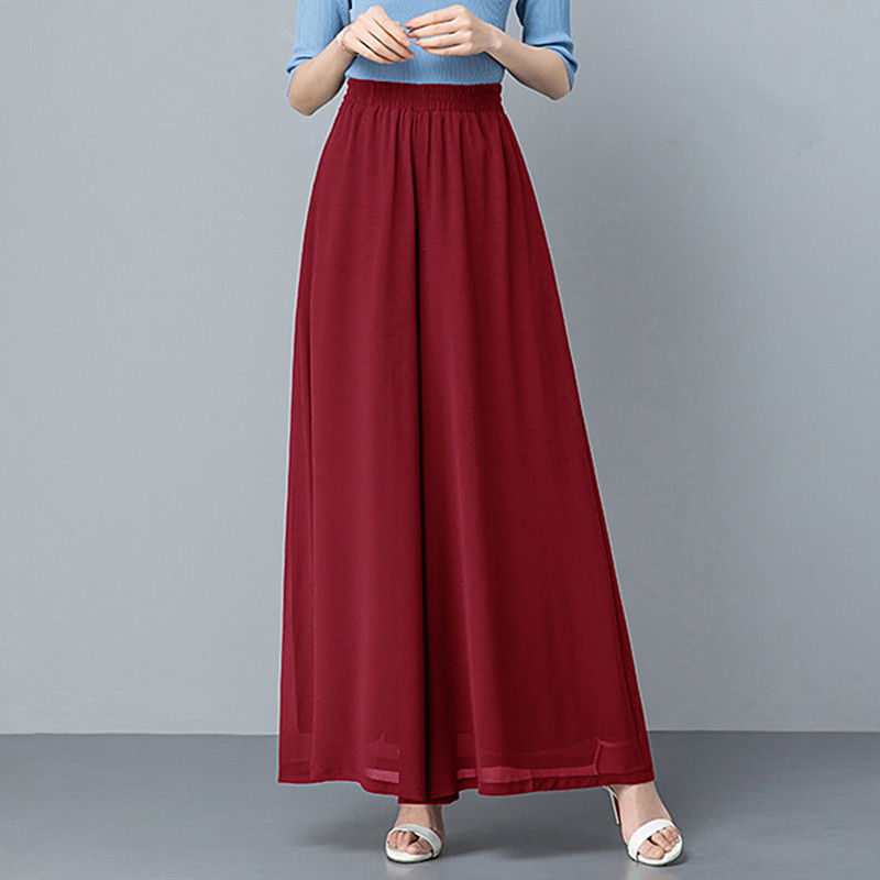 Women's Fashion Casual Chiffon Wide Leg Pants