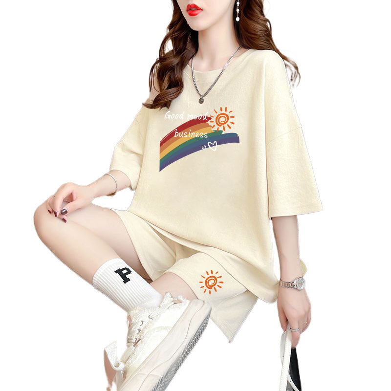 Loose And Slimming Sport Shorts Two-piece Set