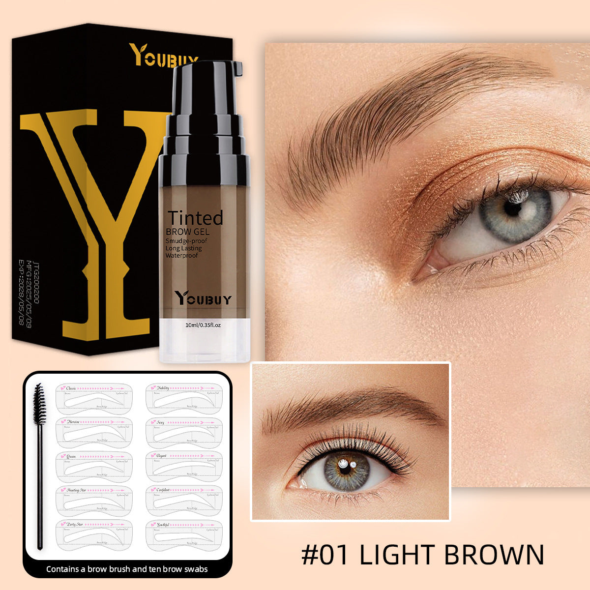 YOUBUY Light Brown Pigment-Boosting Eyebrow Gel