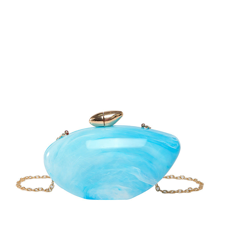 Oval Shell Goose Egg Acrylic Fashion Evening Bag Chain Shoulder Women's