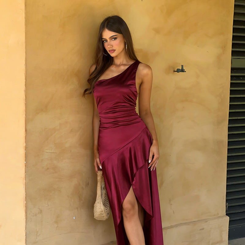 Women's Elegant Satin Evening Gown Dress