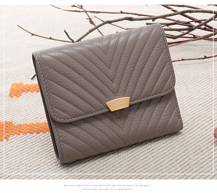 Large-capacity Leather Zipper Two-fold Long Clutch