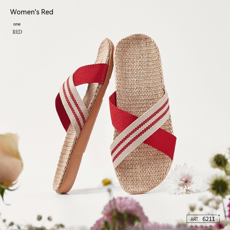 Women's Cross Linen Slippers