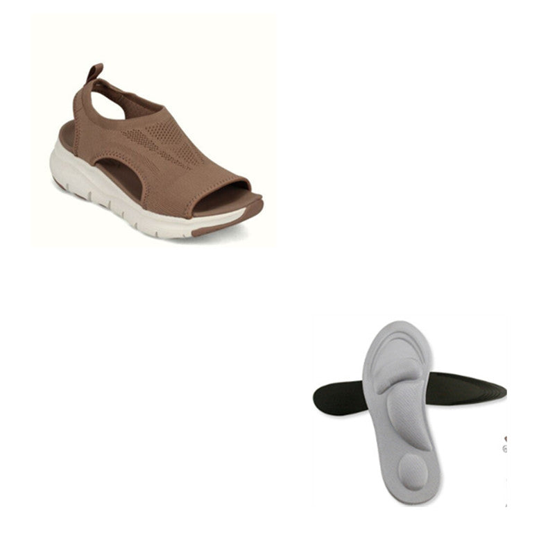 Sommer nye flyvævede sandaler med stor platform