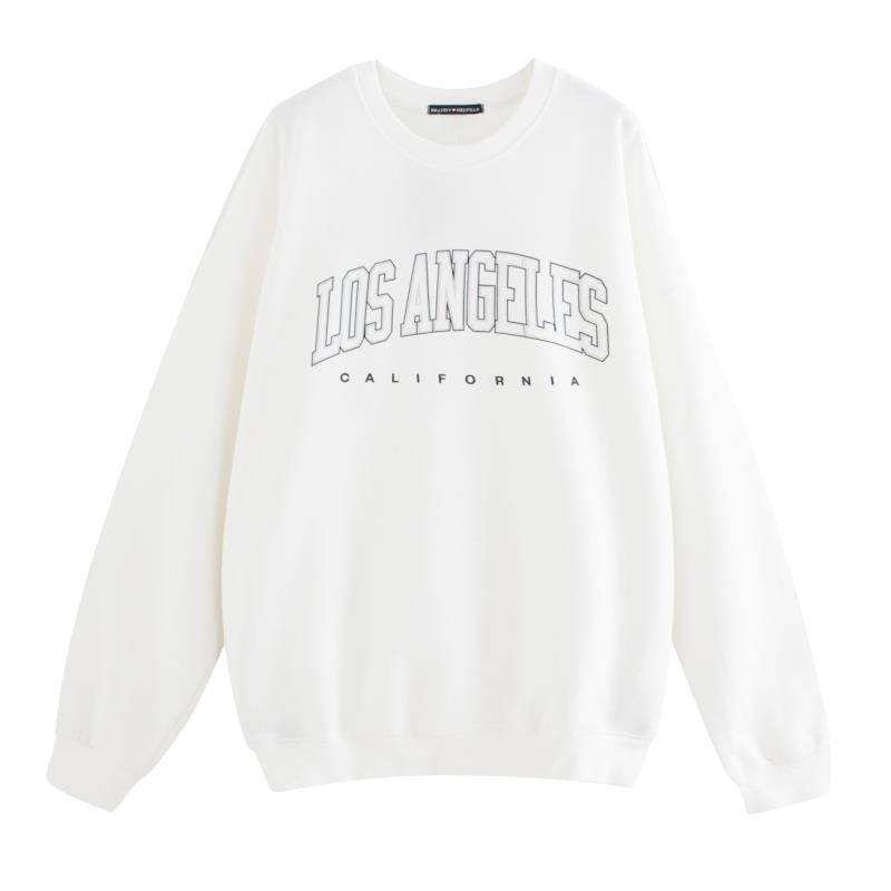 American Retro Black Alphabet Print Sweatshirt
