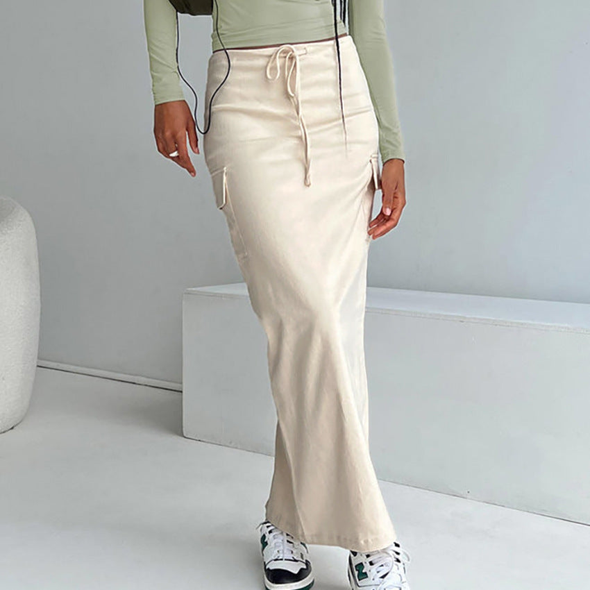 Women's Fashionable All-matching Tied High Waist Skirt