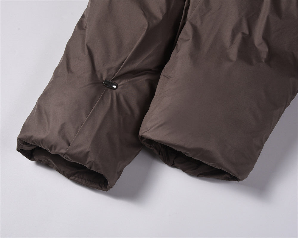 High-grade Solid Color Stand-up Collar Cotton-padded Coat Men's Winter Thickening