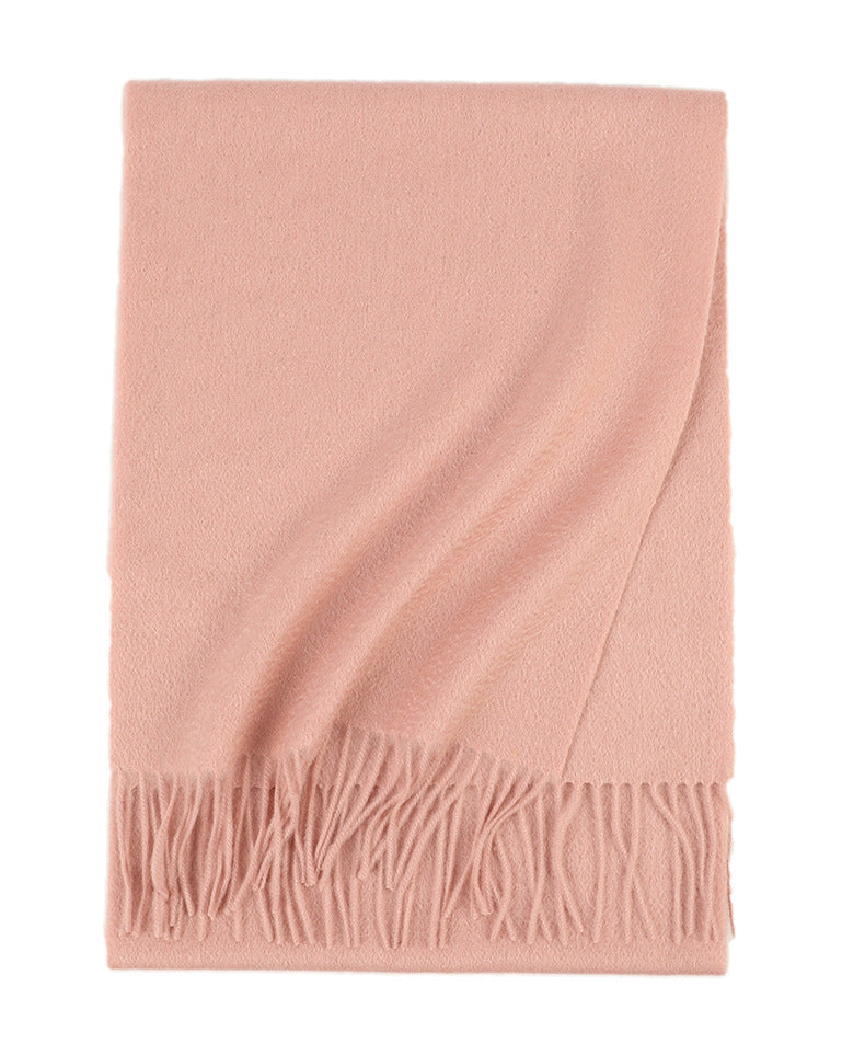 Water Ripple Pure Color Cashmere Warm Scarf