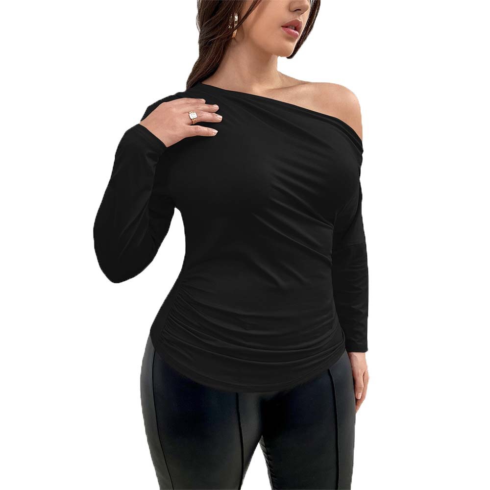 Trendy Single Shoulder Mature Elegant Temperament T-shirt