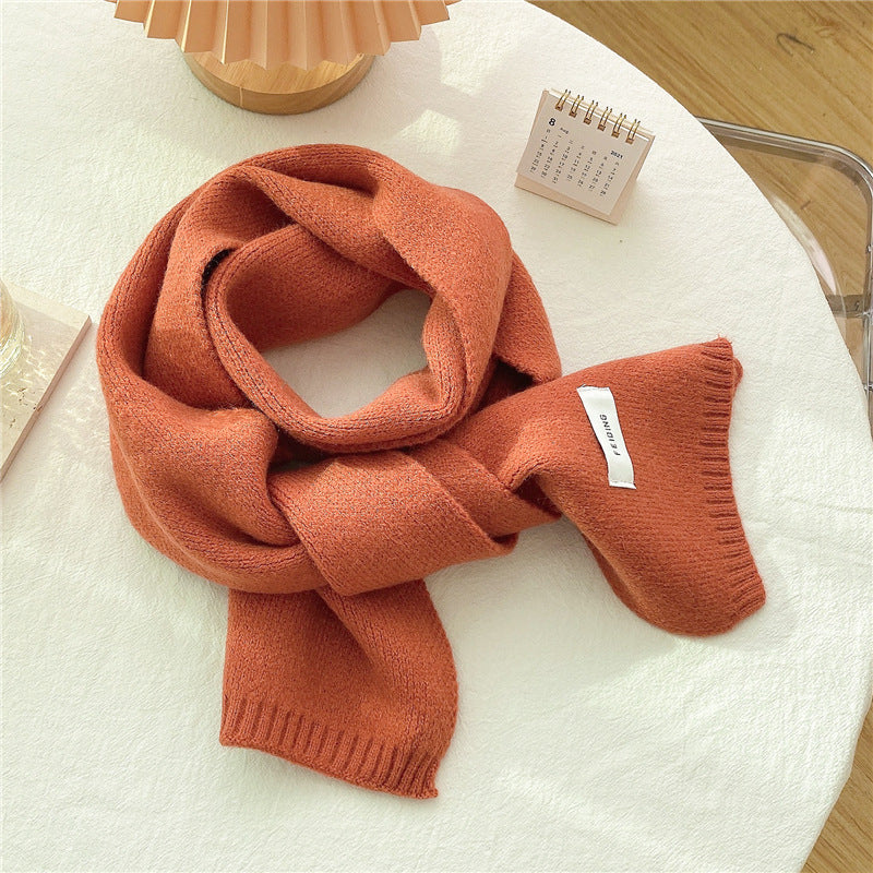 Male And Female Students' Knitted Simple All-match Scarf