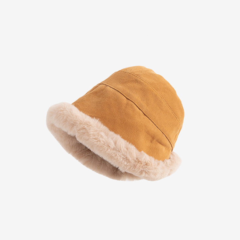 Warm Velvet Fashion Face-covering Basin Hat