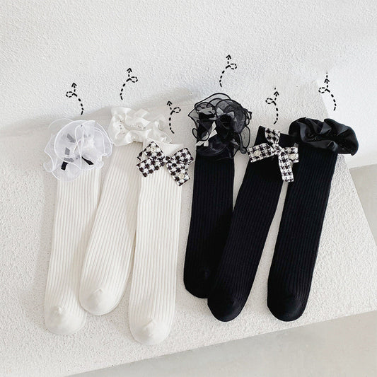 Lolita College Style Girls New Bow Lace Socks