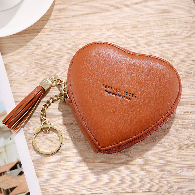 Personalized Key Chain Lovely Heart-shaped Coin Bag