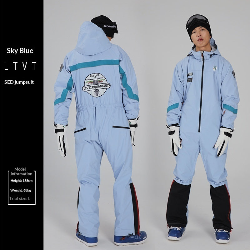 Single-board One-piece Ski Suit For Winterwindproof And Waterproof
