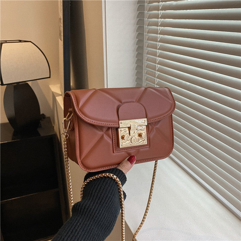 Versatile Chain Crossbody Bag Advanced Texture