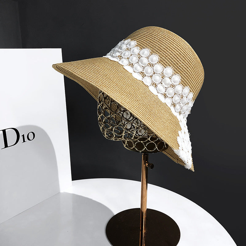 Sun UV Protection Lace Sunshade Fisherman Hat Foldable