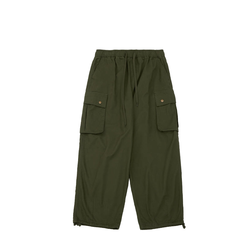 Men's Twill Wide Leg Loose Large Workwear With Pocket Paratrooper Pants