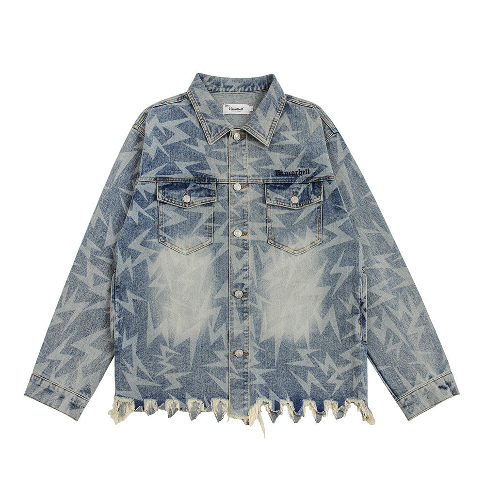 The Hem Is Damaged CutWashed And Worn Denim Clothes