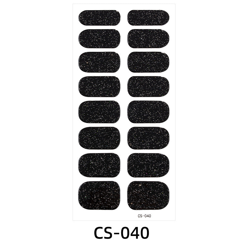 Pure Color Nail Stickers Onion Powder Gradient Manicure