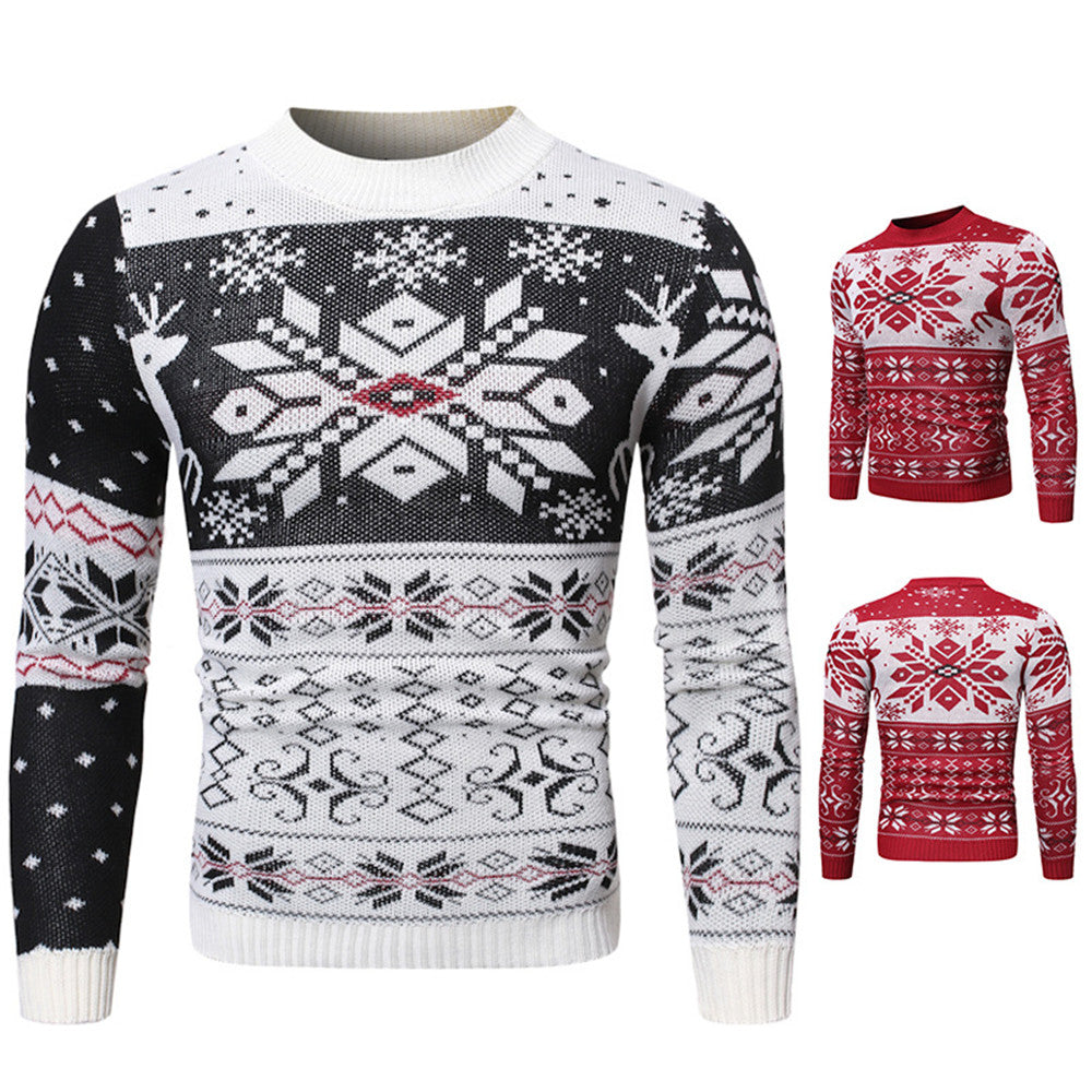 Men's Christmas Fawn Contrast Color Fashion Versatile