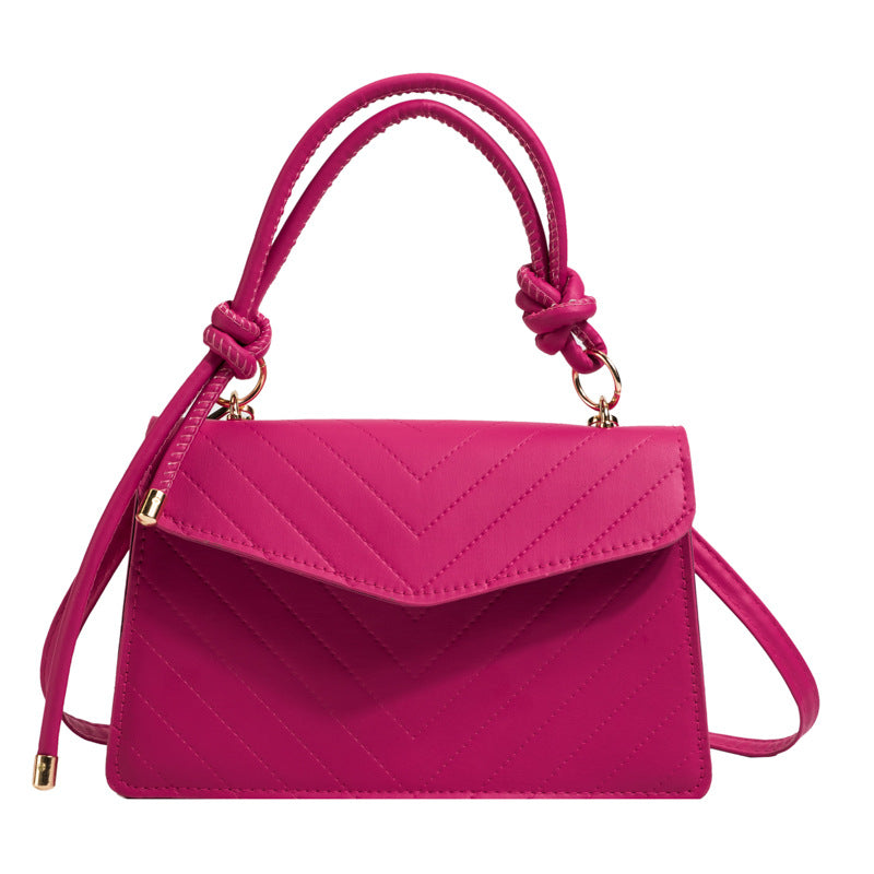 Versatile Triangle Cover Striped Small Square Bag