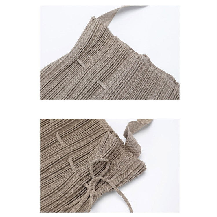 Niche Design Drawstring Folds Bucket Bag Fashion Art Simple One Shoulder