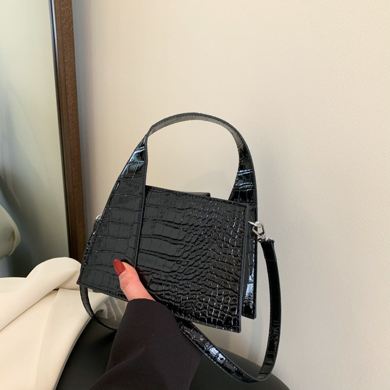 Square Handbag Solid Color Trendy Shoulder Bag