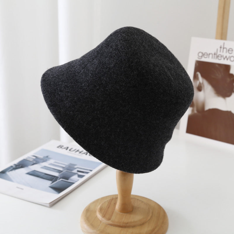 Wool Fisherman Hat Flat Top Foreign Style Multicolor