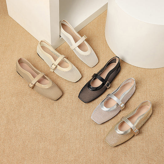 Summer Mesh Shoes Women's Breathable Shoes New Hollow Out Pumps