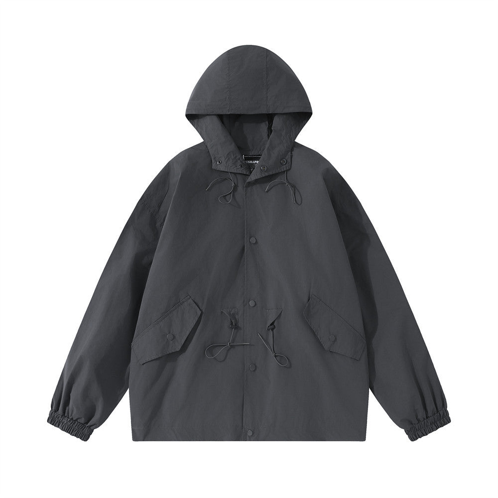 Pure Color Fashion Brand Wind Coat Men's Spring And Autumn Wear Functional Outdoor