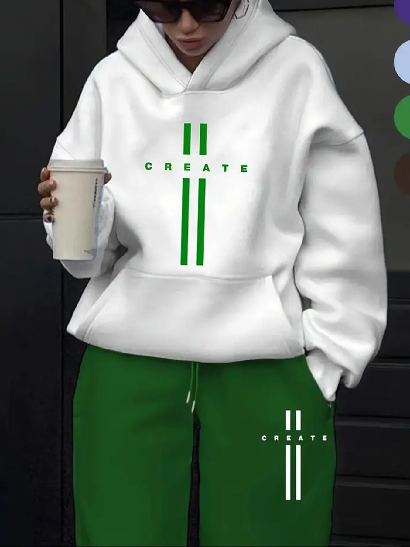 Womens Fleece Winter Hoodie Sweatshirt Set