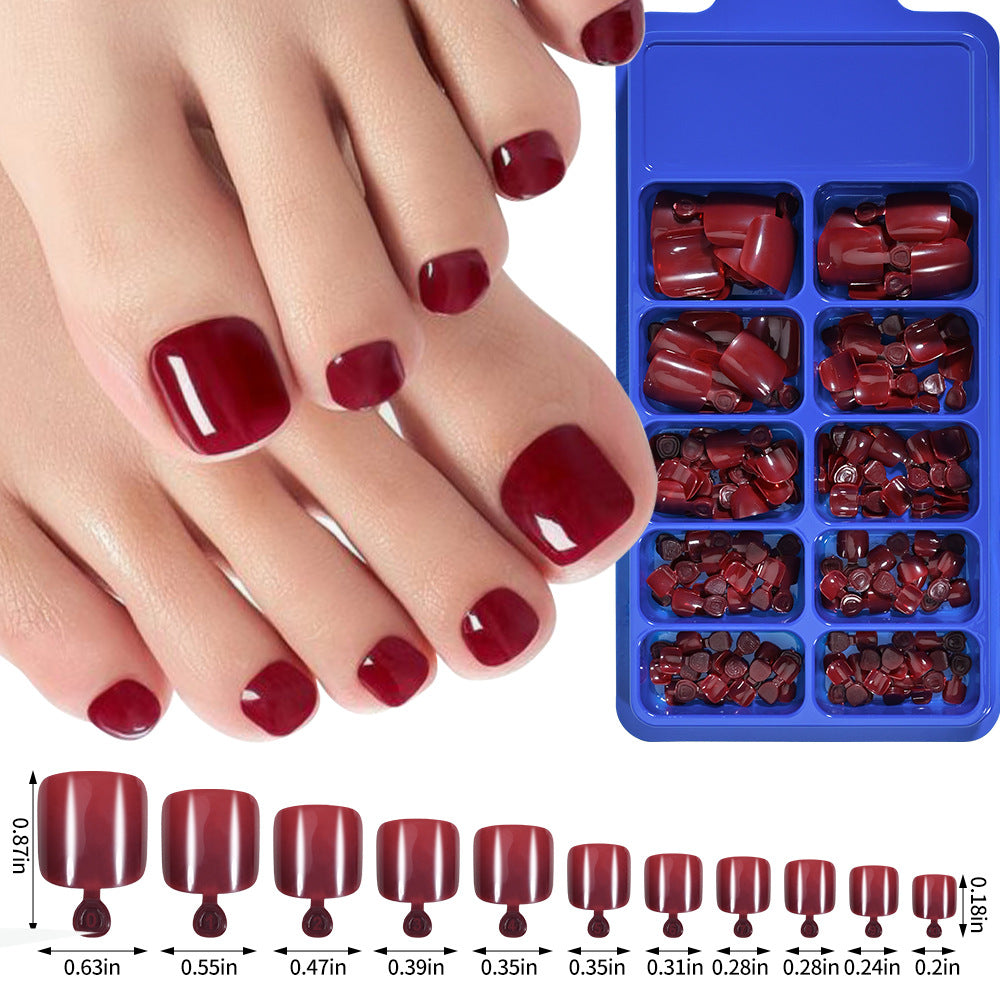 Simple Solid Color Women's Boxed Toe Nail Tips